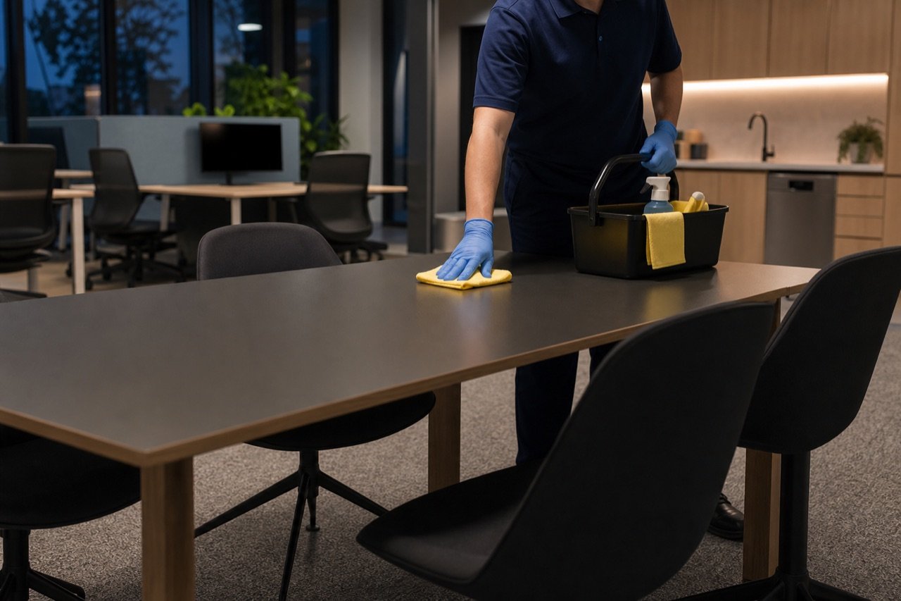 Concept image illustrating strata & common area cleaning